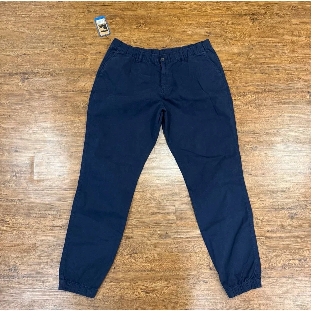 BEARBOTTOM Blue Casual Elastic Waist Cuff Stretch Joggers Pants Men's 2XLT 38x33
